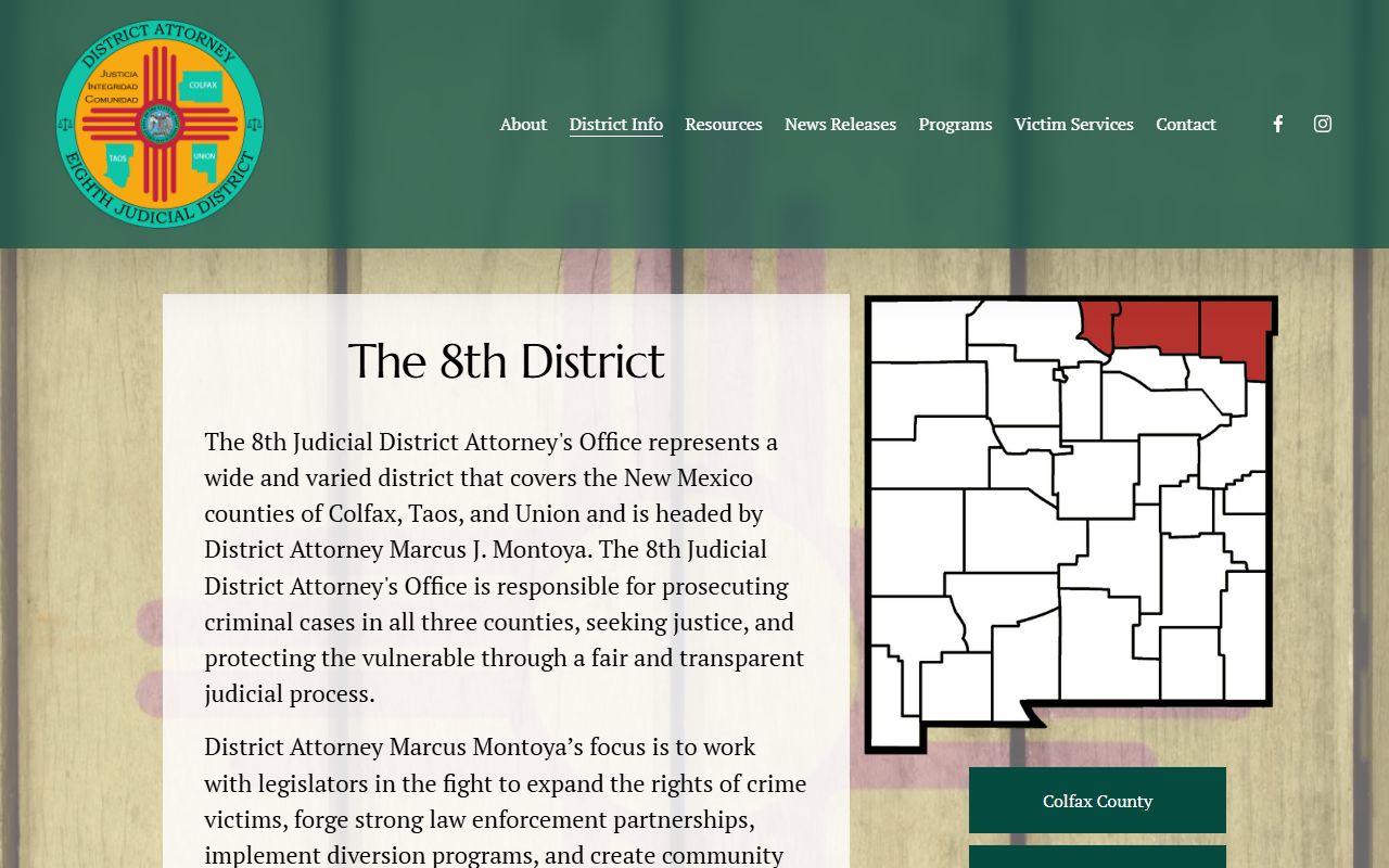 Eighth District Attorney Taos County court records after arrest
